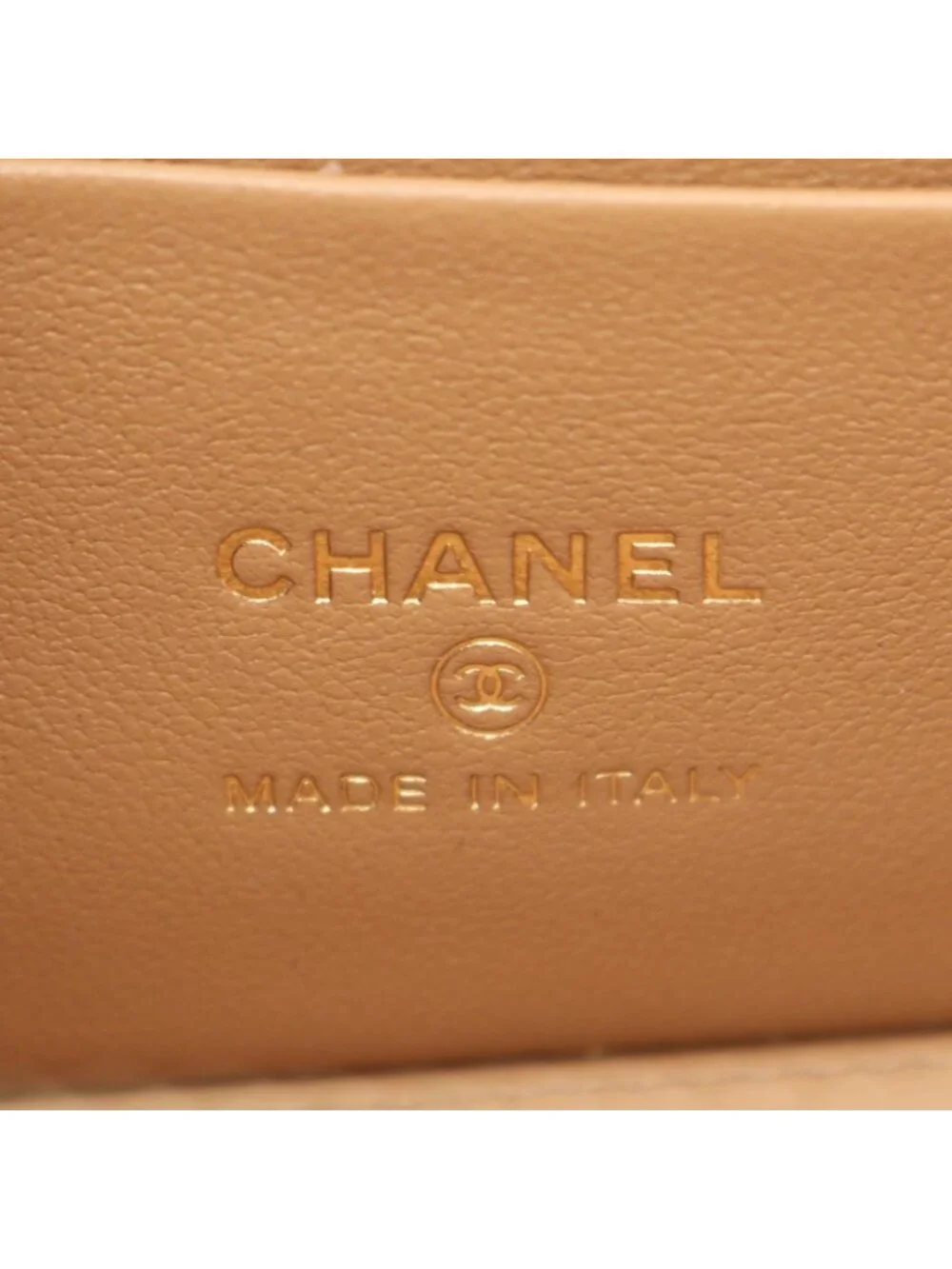 Chanel Shoulder Bag Quilted Vanity Beige Lambskin